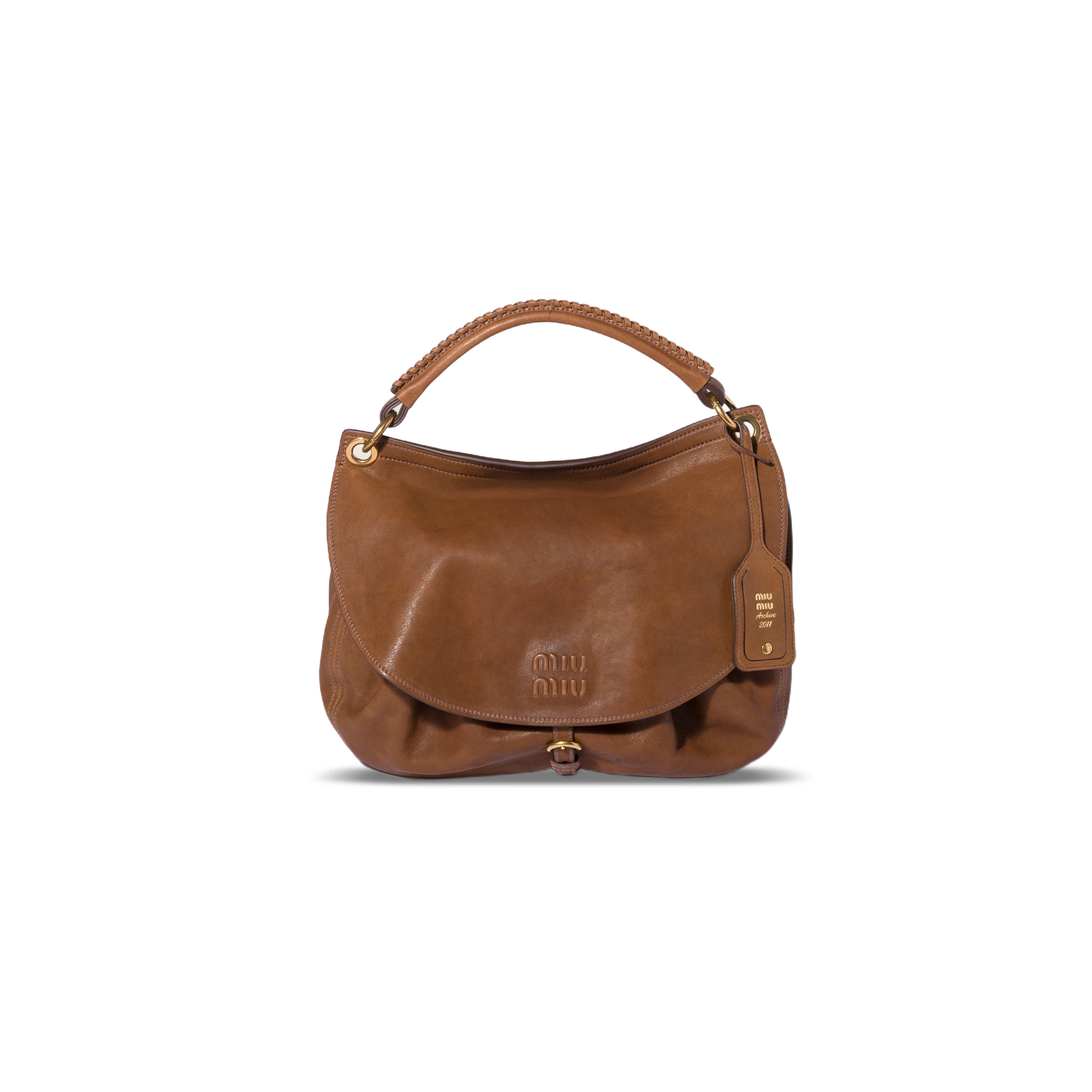 MIU MIU RENDEZ-VOUS LEATHER BAG 5BC219 (39.5*33*15cm)